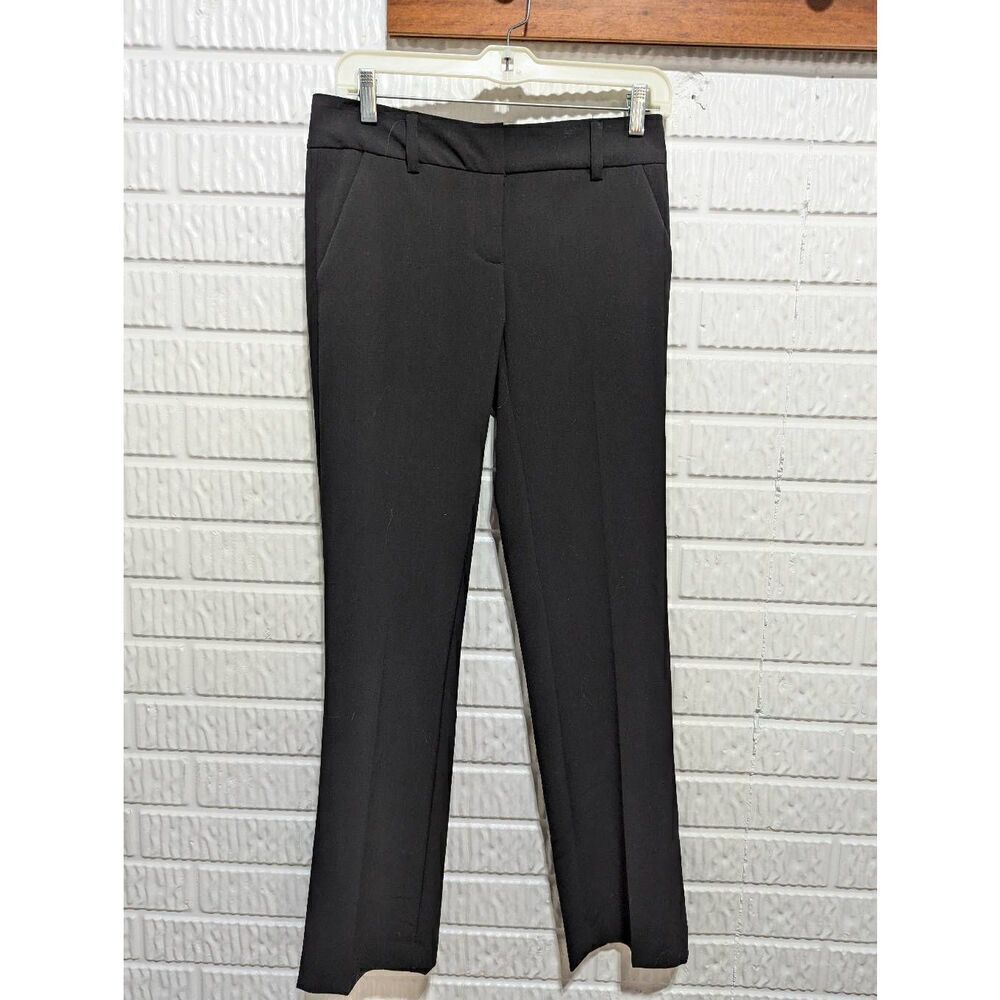 New York & Company Women's Black Solid Mid-Rise Average Dress Pants Trouser Size